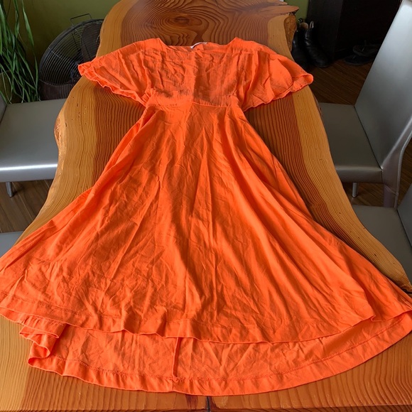 Zara orange midi dress with open back . Size S - Picture 7 of 7